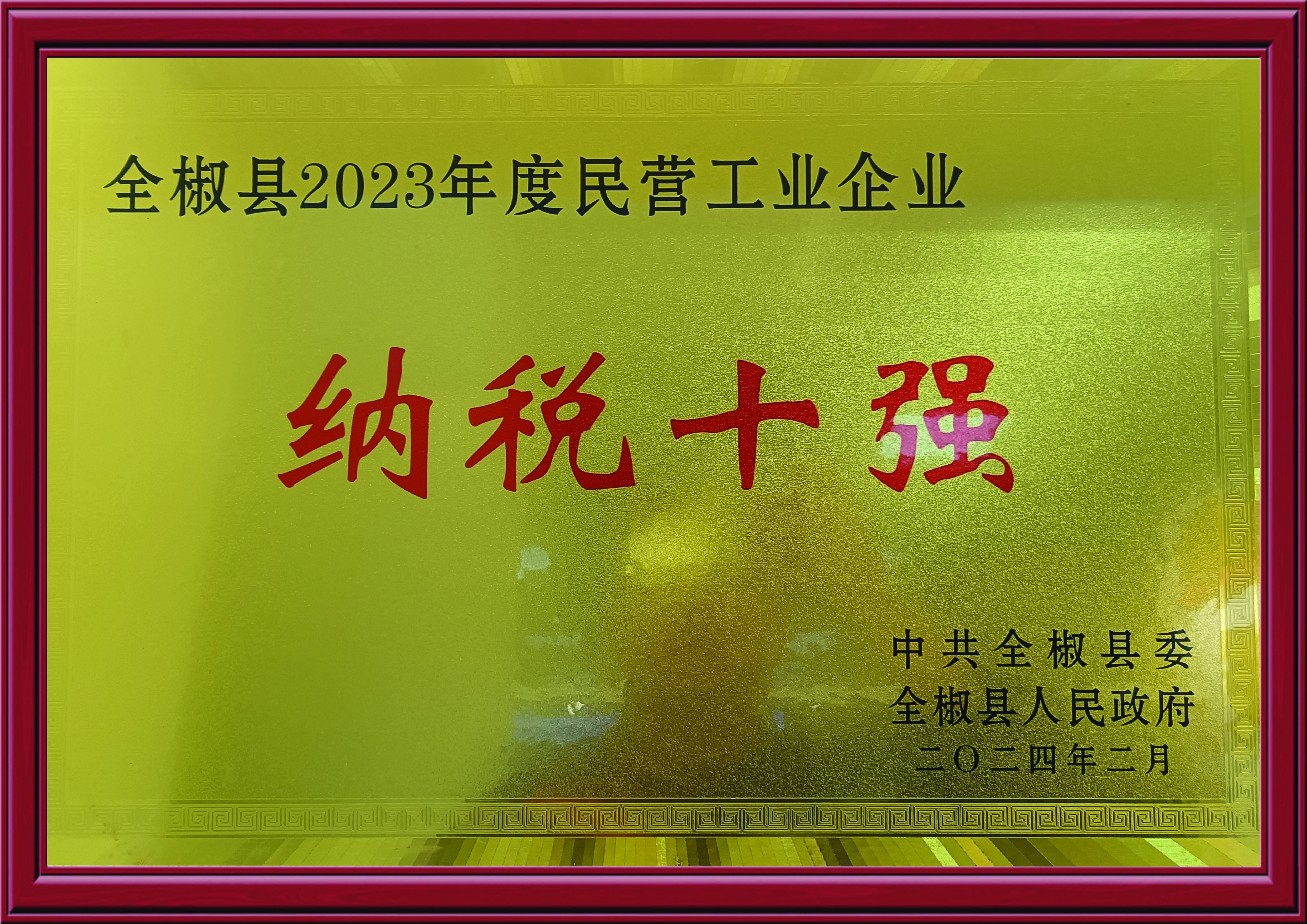 全椒县2023年度民营企业纳税十强